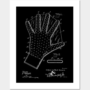 Swimming Glove Vintage Patent Hand Drawing Posters and Art